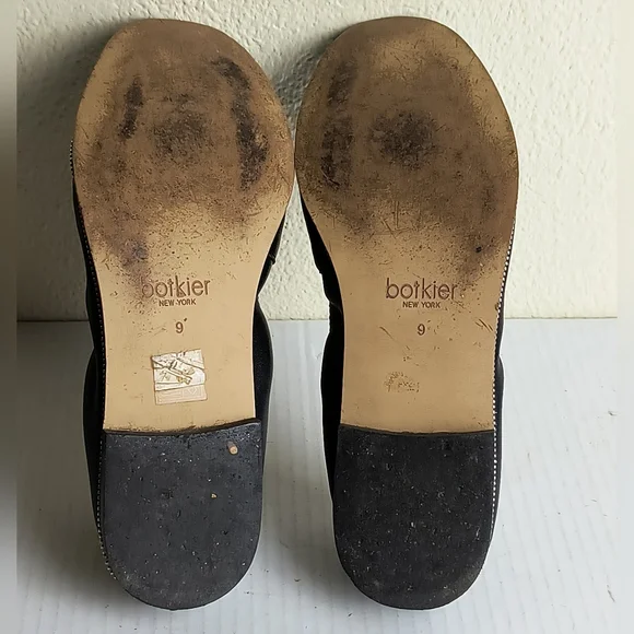 Botkier Mason Black Leather Ballet Flats 9 Fit True To Size Zipper Welt Detail